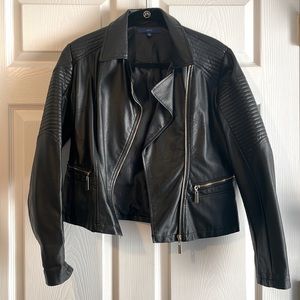 Apt. 9 Black Faux Leather Moto Jacket - Small